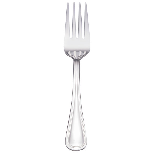 A close-up of a Walco stainless steel salad fork with a silver handle.