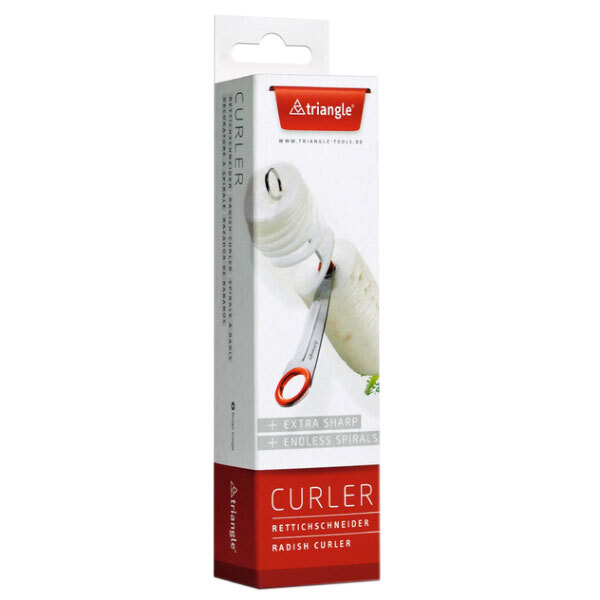 A white box of Triangle Deco Garland Curlers.