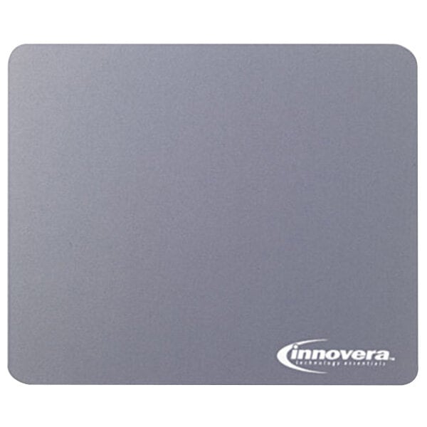 A gray Innovera mouse pad with white text.