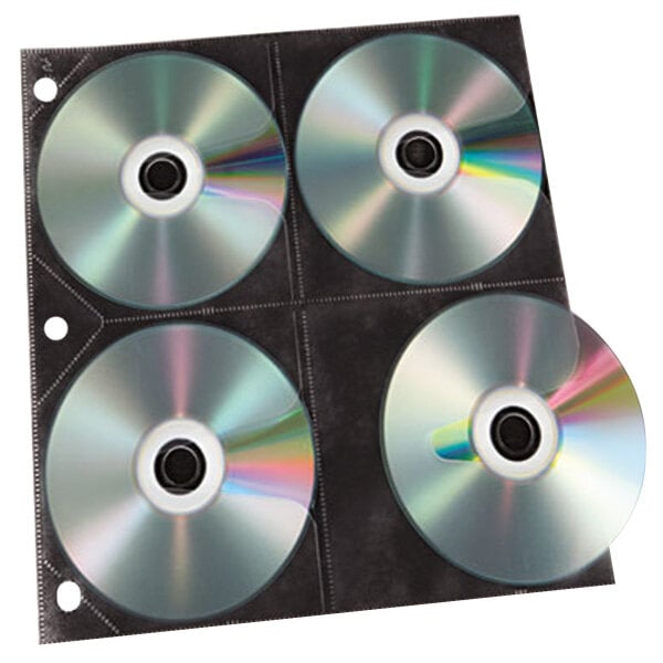 A Vaultz CD refill page with two sides holding 4 CDs.