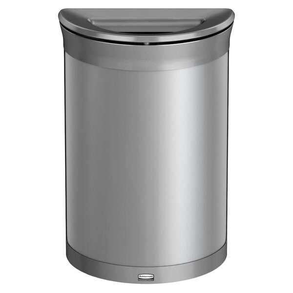 Rubbermaid 1970113 Enhance 11 5 Gallon Brushed Stainless Half Round Rubbermaid 1970113 Enhance 11 5 Gallon Brushed Stainless Half Round Trash Can With Stardust Silver Frame