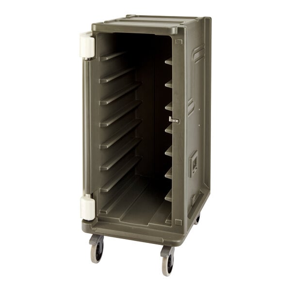 Cambro MDC1418T16194 Granite Sand 2 Compartment Meal Delivery Cart 16 Tray