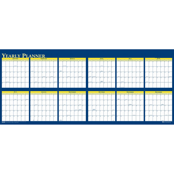 A white House of Doolittle calendar with yellow and blue text.