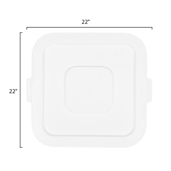 A white square Continental Huskee trash can lid.