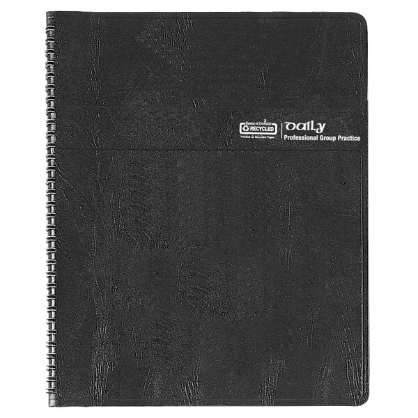 A black spiral-bound House of Doolittle appointment book.
