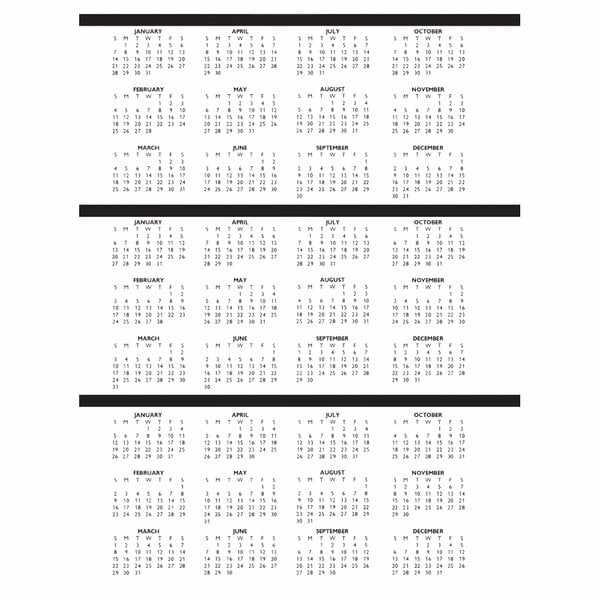 A House of Doolittle 4-person appointment book with black and white lines and a black border.