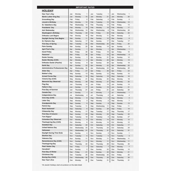 A white rectangular House of Doolittle appointment book with black lines and days of the week.