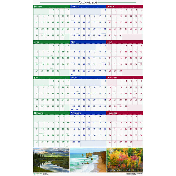 A House of Doolittle wall calendar with a nature scene of trees with different colored leaves.
