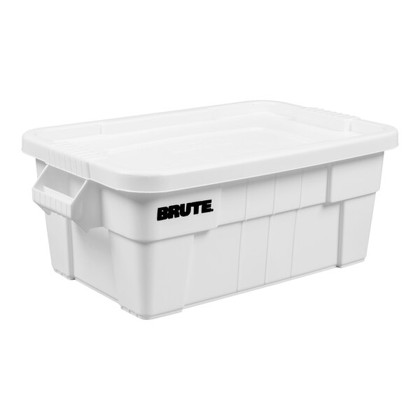 Rubbermaid® FG9S3000WHT BRUTE 14 Gallon White NSF Tote with Lid