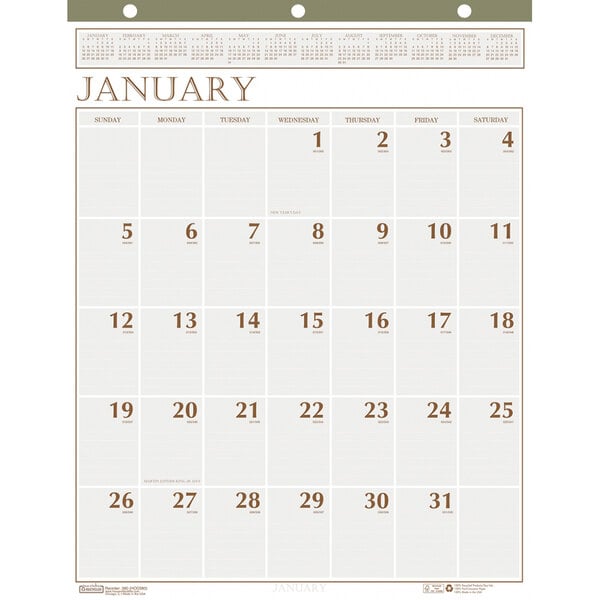House Of Doolittle 380 20 X 26 Recycled Large Print Monthly January 2022 December 2022 Wall Calendar