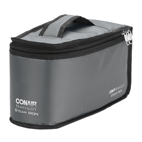A grey Conair BAG-IRON storage bag with a handle.