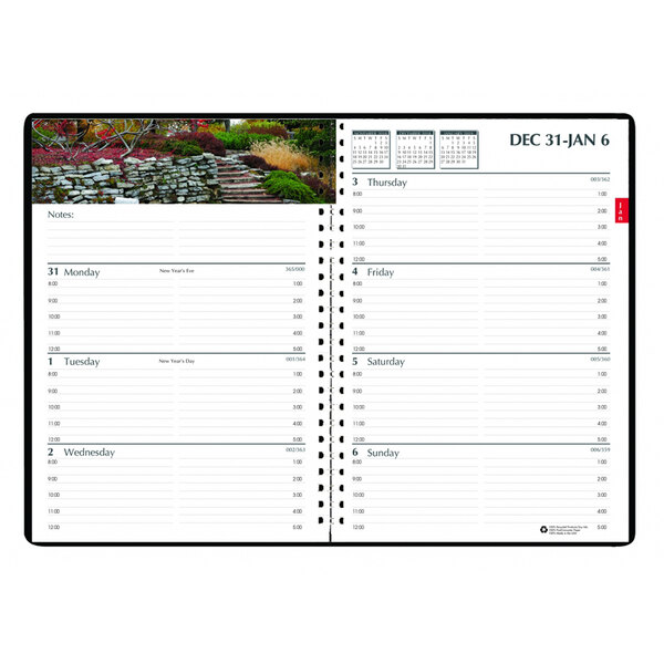 The cover of a House of Doolittle planner with a garden scene and a calendar.