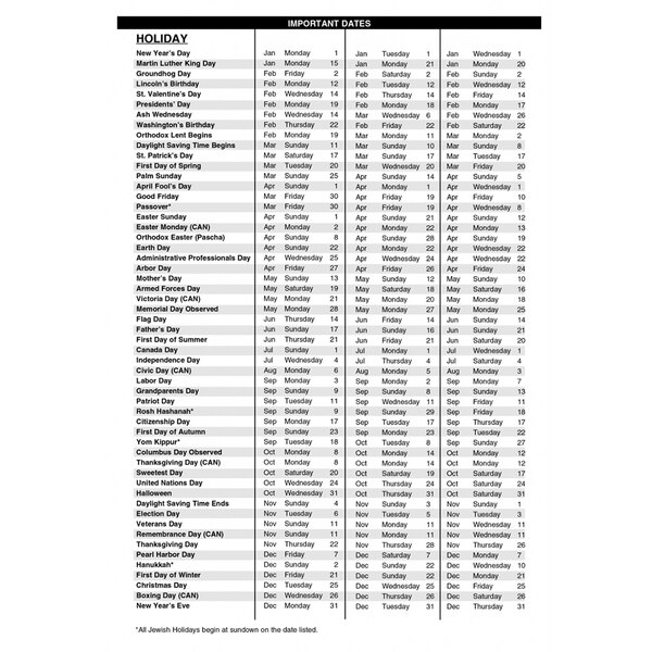 House of Doolittle Gardens of the World daily/monthly appointment book for 2024 with a table of days and dates on a white background.