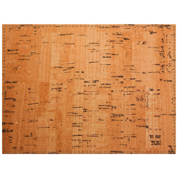 A close up of a Vino natural faux cork placemat.