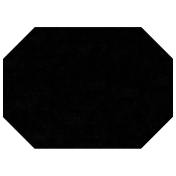 A black octagon placemat with a white border.