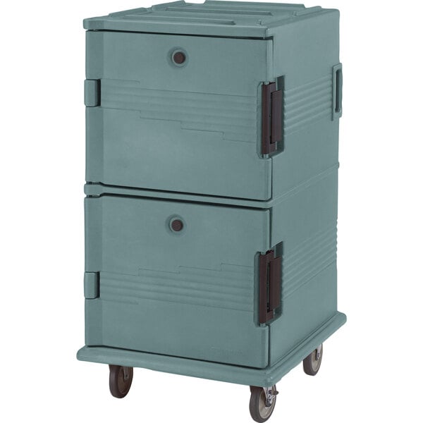 A close-up of a Cambro Slate Blue Ultra Camcart.