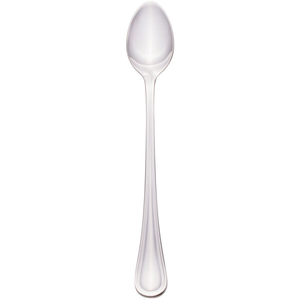 A silver spoon with a reflective surface.