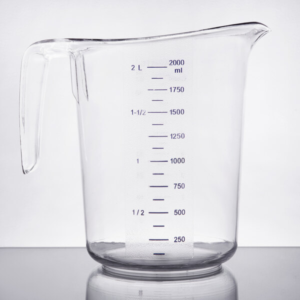 Choice 2 Qt. Clear Plastic Measuring Cup with Gradations