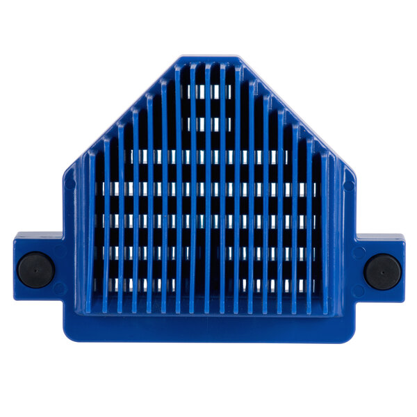 An Edlund Titan Max-Cut push block assembly with blue plastic and holes.