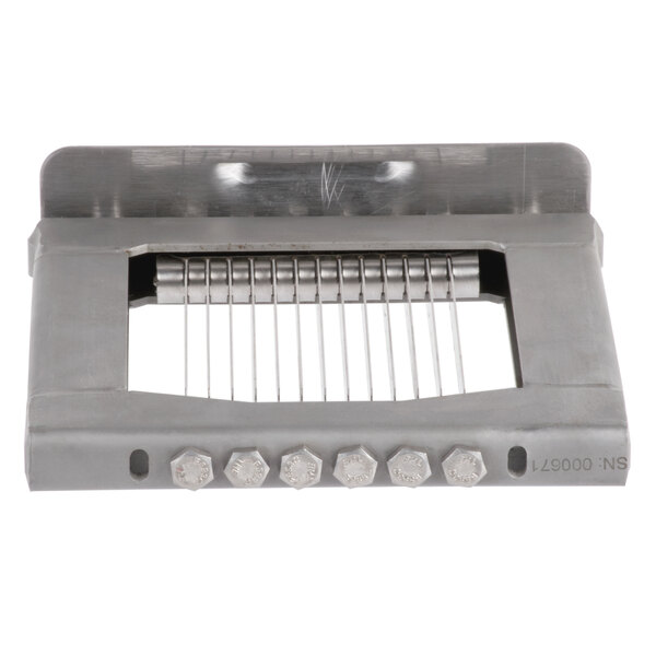 An Edlund Titan Max-Cut 1/4" Slicer Blade with many metal rods.