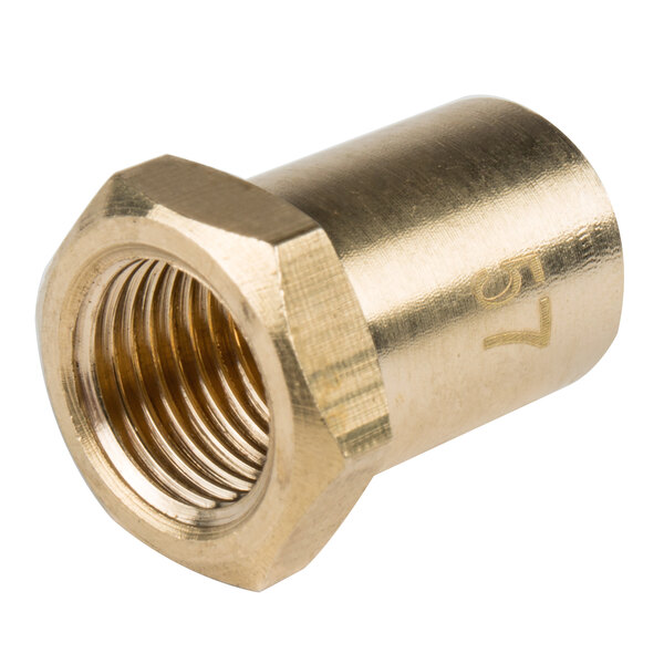 A gold #57 Hood Orifice with a brass nut.