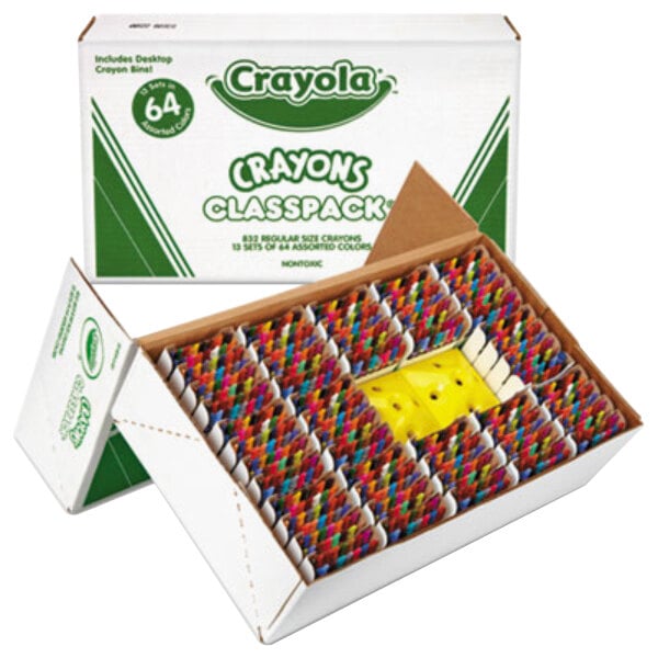 Download Crayola 528019 Classpack Assorted 64 Color Regular Size Crayon Pack with 13 Caddies - 832/Box