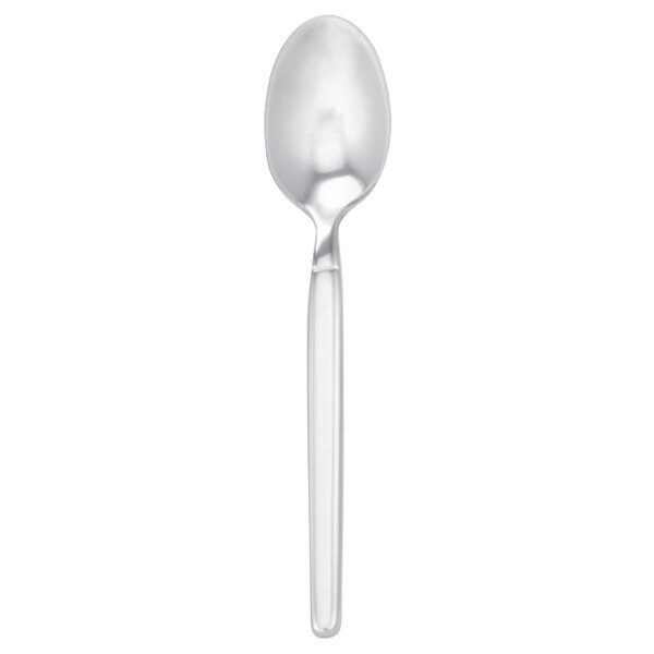 A Walco stainless steel demitasse spoon with a long silver handle.