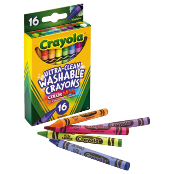 Crayola 526916 Ultra-Clean 16 Assorted Regular Size Washable Crayons