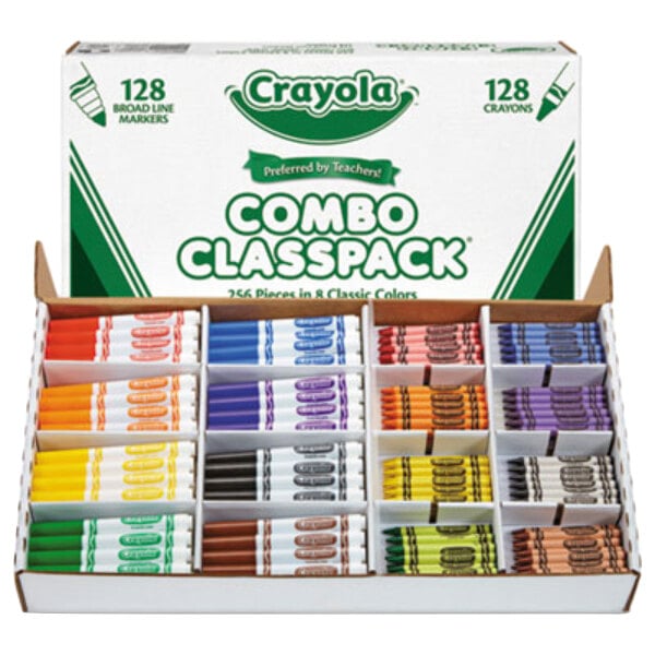 Download Crayola 523349 Classpack Assorted 8 Color Crayon and Marker Set Combo Pack - 256/Set