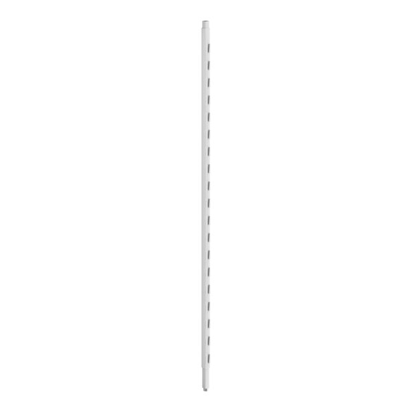 A long white metal pole with holes.