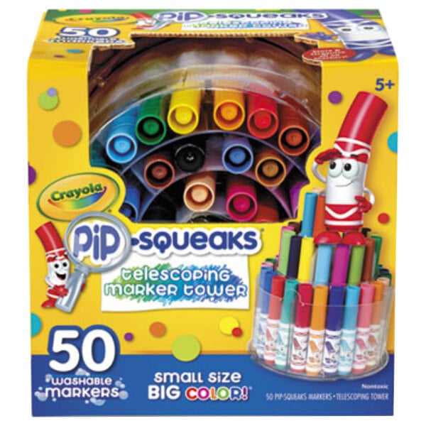 Crayola 588750 Pip-Squeaks Assorted 50 Color Mini Size Markers Tower