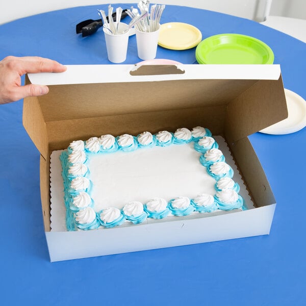 19 x 14 White Corrugated Half Sheet Cake Board - 50/Case