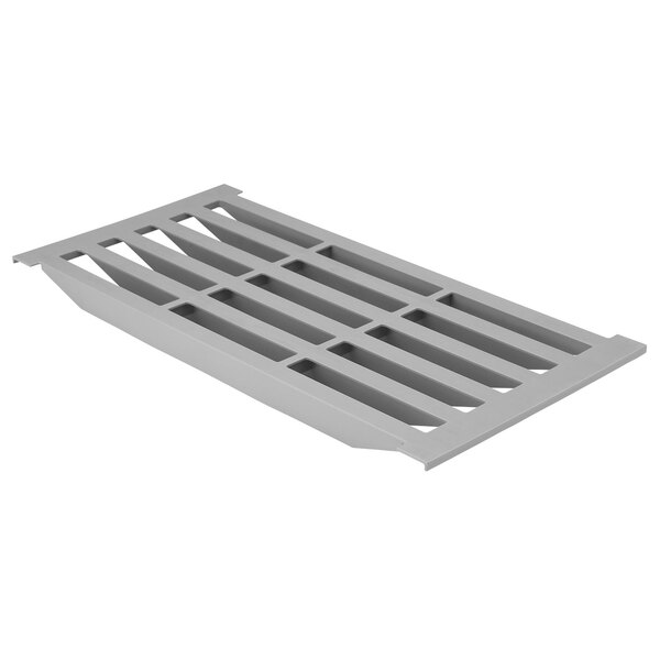 A grey plastic grate for Camshelving® Basics Plus Series on a white background.