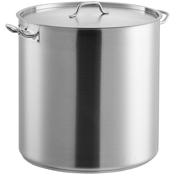 8 To 100 qt Vigor Heavy-Duty Stainless Steel Aluminum-Clad Stock Pot with Cover 