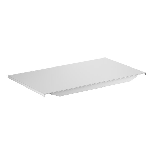 A rectangular solid shelf middle plate designed for the Cambro Camshelving Basics Plus Series.