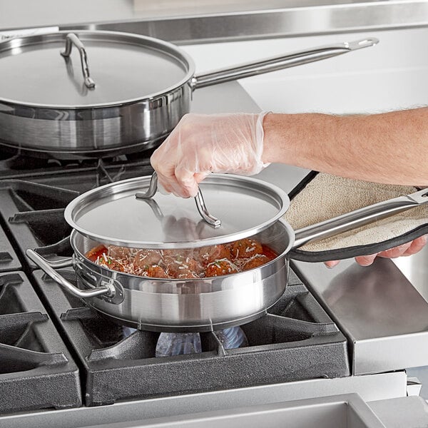 Vigor SS1 Series 10" Stainless Steel Replacement Lid for 3 Qt. Saute Pan / 8 Qt. Stock Pot