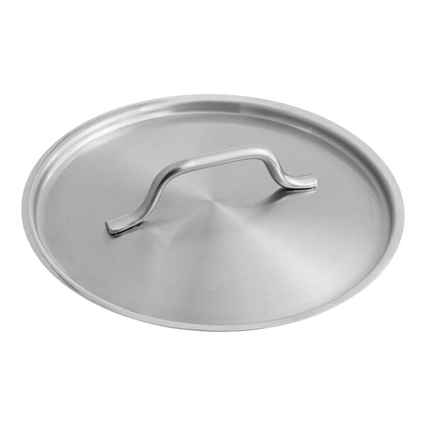 A stainless steel replacement lid with a handle, designed for a 3-quart saute pan or 8-quart stock pot.