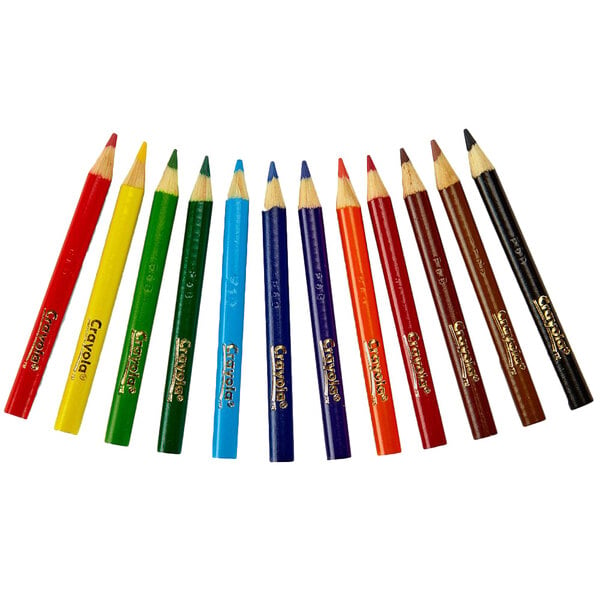 Crayola 684112 12 Assorted Short Barrel 3.3mm Colored Pencils