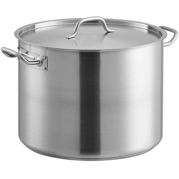  Large Stock Pot with Lid - 40 Quart Stainless Steel