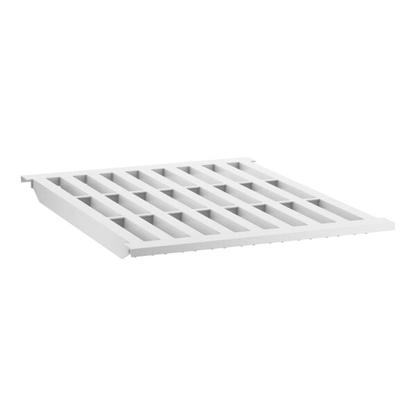 A white plastic grid with holes.