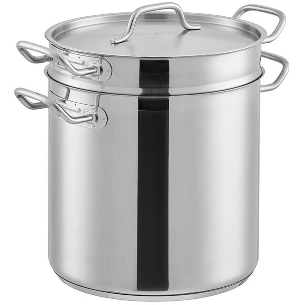 Winco (SSDB-16) Stainless Steel 16 qt. Double Boiler with Cover