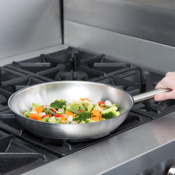Vigor 11" Stainless Steel Fry Pan with AluminumClad Bottom