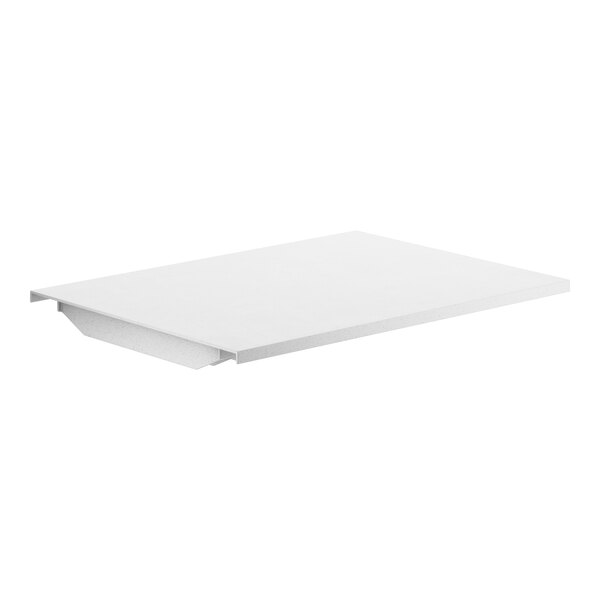A white rectangular Cambro shelf plate.