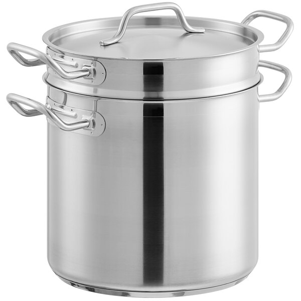  12 Qt Stainless Steel Clad Double Boiler: Large Double Boiler:  Home & Kitchen