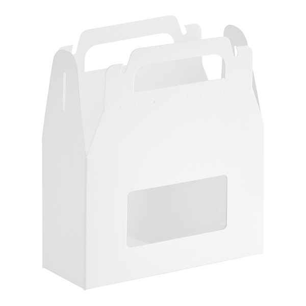 A white rectangular 1/2 lb. candy box with a window.