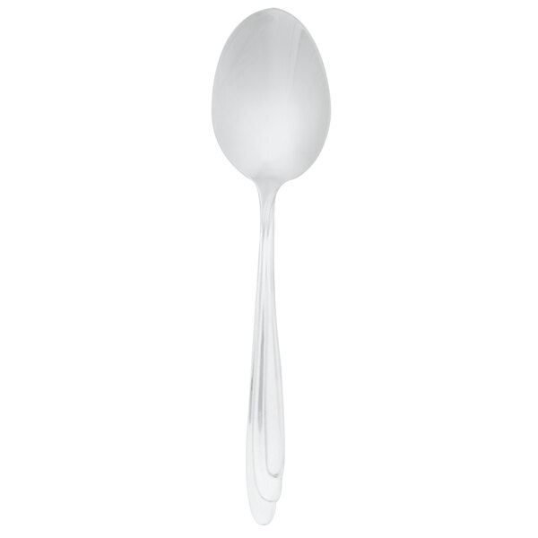 A Walco stainless steel teaspoon with a white handle and silver spoon.