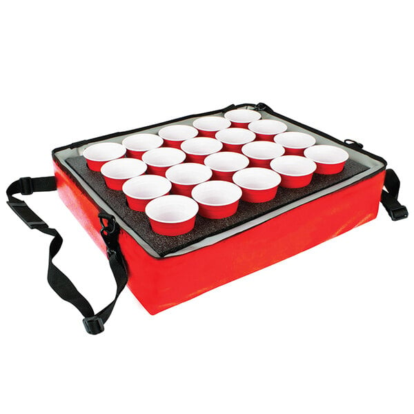 Sterno 70544 Red Stadium Insulated Drink Carrier with 20 Hole Insert, 24