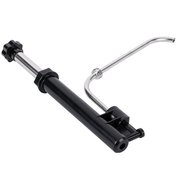 A black and silver Carnival King 3.5 qt. sauce pump.