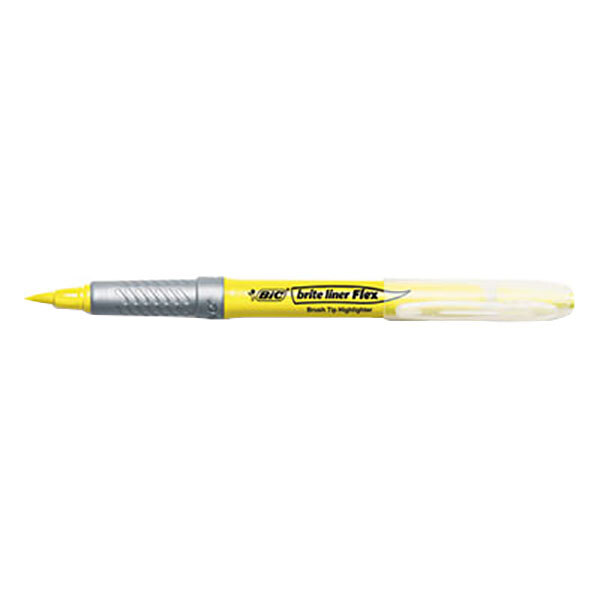 Bic GBLB11YE Brite Liner Flex Tip Fluorescent Yellow Brush Tip