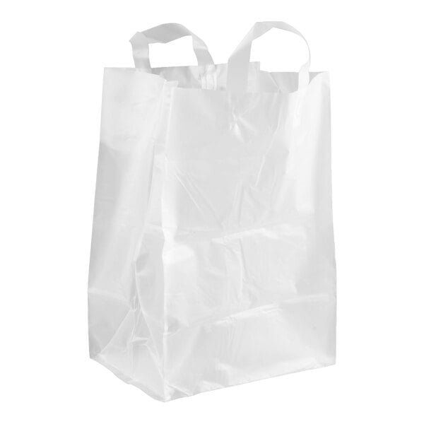 12" x 9" x 17" Polyethylene Soft Loop Handle Bag - 250/Case